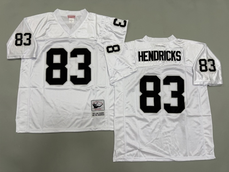 Men 2025 Nike Oakland Raiders #83 Hendricks white Throwback Limited NFL Jersey style 001->oakland raiders->NFL Jersey